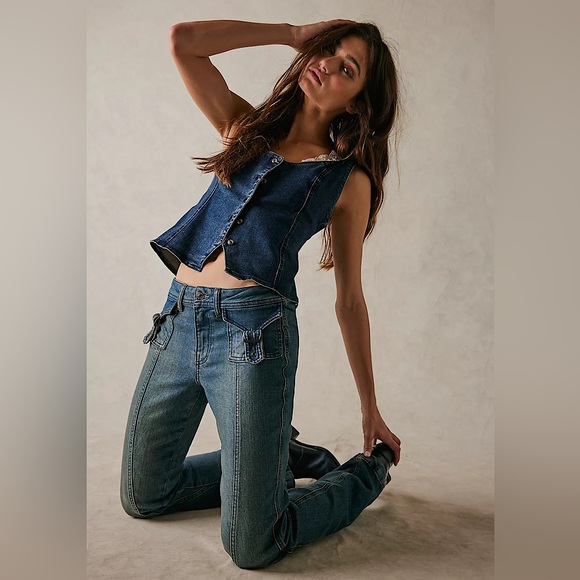 NEW Free People We The Free Love Stone Bootcut Jeans - Picture 11 of 11